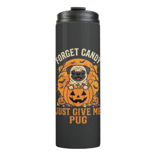 Funny Halloween Pug Candy Design_1 Thermal Tumbler