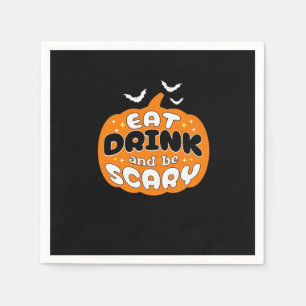 Funny Halloween Pumpkin Eat Drink And Be Scary Ess Napkin