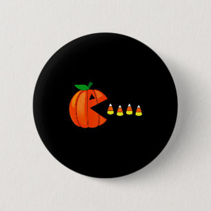 Funny Halloween Pumpkin Eating Candy Corn  6 Cm Round Badge