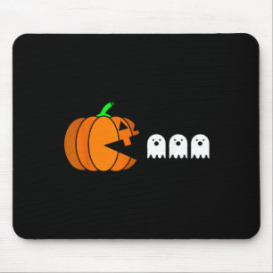 Funny Halloween Pumpkin Eating Ghost Gamer Men Mouse Mat