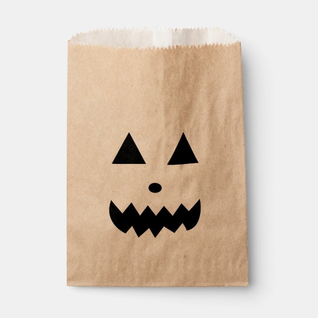 Funny Halloween Pumpkin Face Favour Bags (Front)