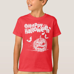 Funny Halloween Pumpkin Face For Boy Costume T-Shirt