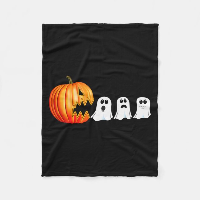 Funny Halloween Pumpkin Ghosts Jack O Lantern  Fleece Blanket (Front)