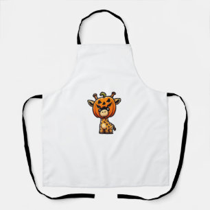 Funny Halloween Pumpkin Giraffe Autumn Helmet Hat  Apron