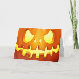 Funny Halloween Pumpkin Glowing Jack o lantern Card