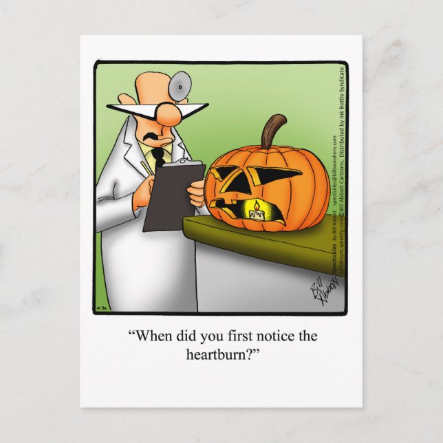 Funny Halloween Pumpkin Humour Postcard  (Front)