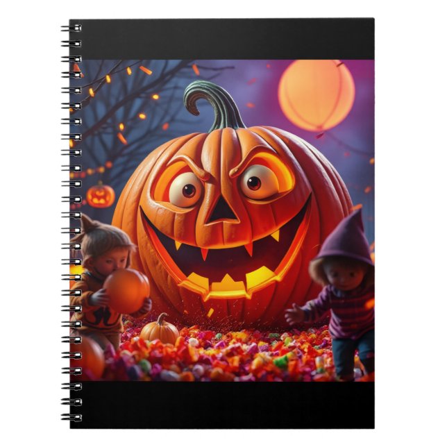 Funny Halloween Pumpkin Notebook — Unique Gift (Front)