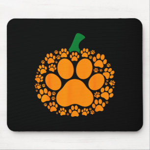 Funny Halloween Pumpkin Paw Print Dog Lover Cat  Mouse Mat