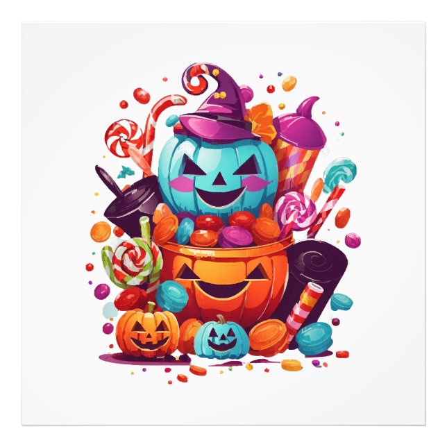 funny halloween pumpkin photo print (Front)