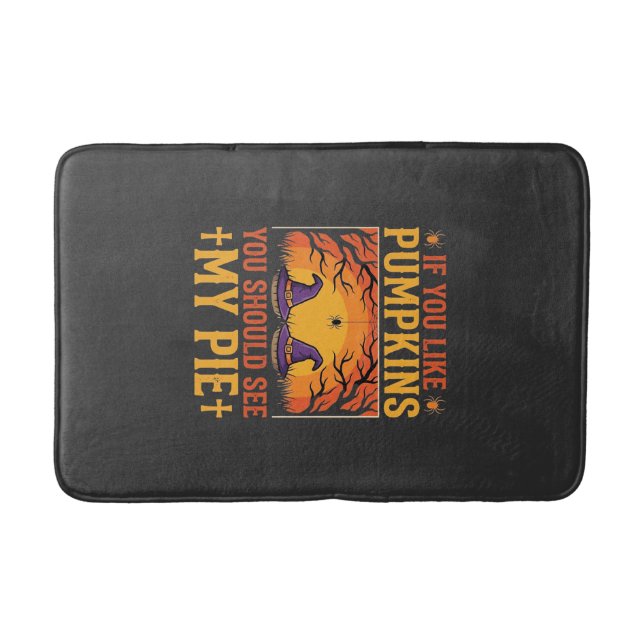 Funny Halloween Pumpkin Pie Witch Design_1 Bath Mat (Front)