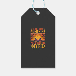Funny Halloween Pumpkin Pie Witch Design_1 Gift Tags