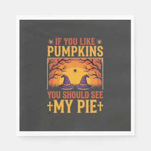 Funny Halloween Pumpkin Pie Witch Design_1 Napkin