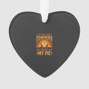 Funny Halloween Pumpkin Pie Witch Design_1 Ornament