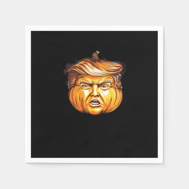 Funny Halloween Pumpkin Political Parody Donald Tr Napkin (Front)
