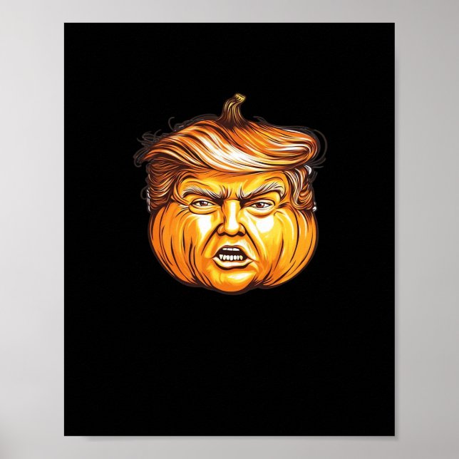 Funny Halloween Pumpkin Political Parody Donald Tr Poster (Front)