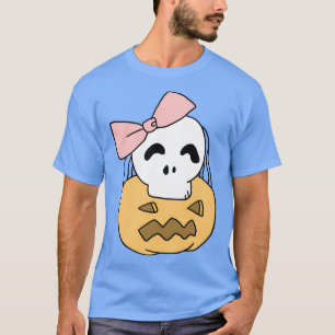 Funny Halloween Pumpkin Skull Gift For Child Wife T-Shirt