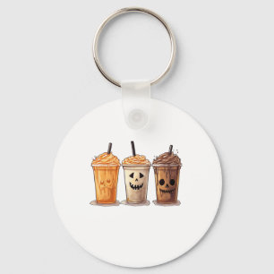 Funny Halloween Pumpkin Spice Latte Coffee Fall Wo Key Ring