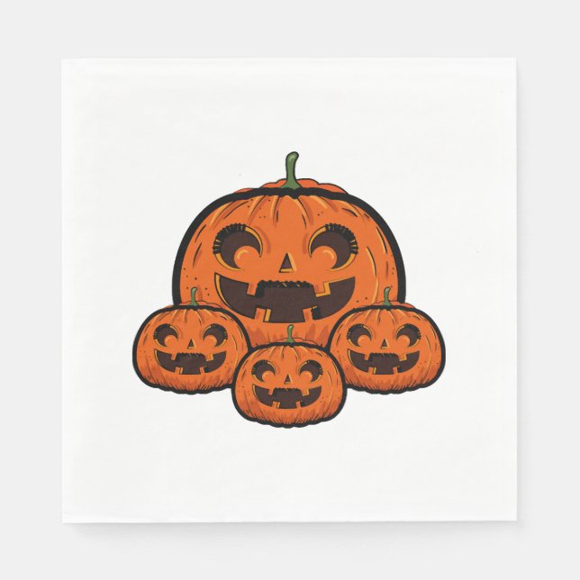 Funny Halloween Pumpkin, Spooky Halloween Napkin (Front)