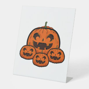 Funny Halloween Pumpkin, Spooky Halloween Pedestal Sign