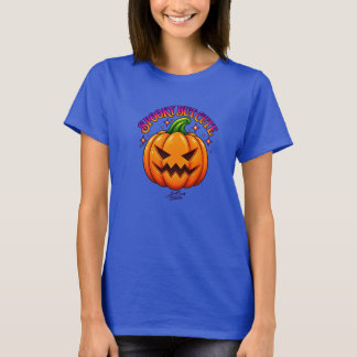 Funny Halloween Pumpkin Spooky Jack O Lantern Wome T-Shirt