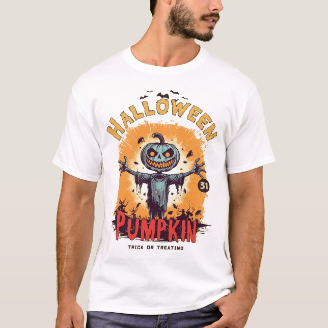 Funny Halloween Pumpkin T-Shirt (Front)