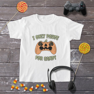 Funny Halloween Pumpkin Video Game Controller T-Shirt