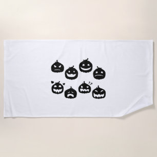 Funny Halloween Pumpkins Halloween Party Halloween Beach Towel