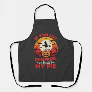 Funny Halloween Pumpkins Pie Design_1 Apron