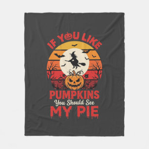 Funny Halloween Pumpkins Pie Design_1 Fleece Blanket