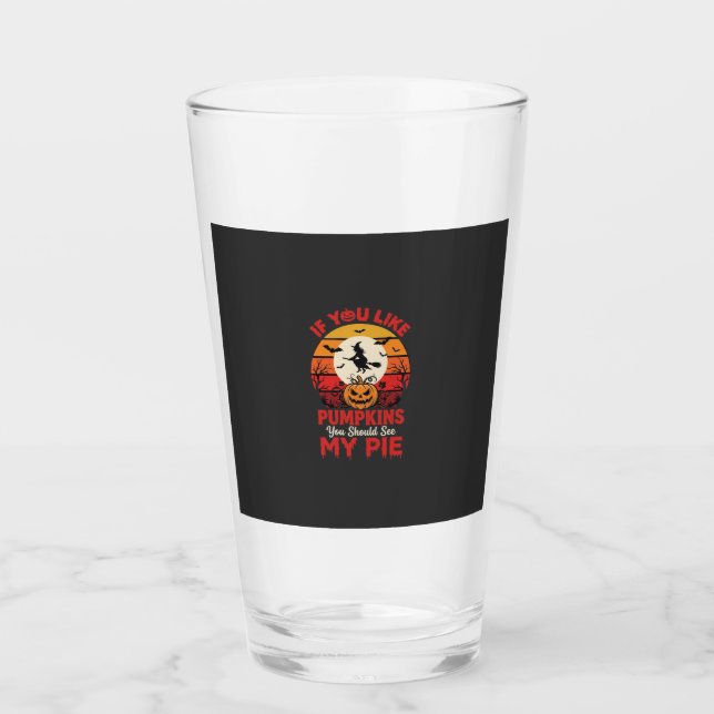 Funny Halloween Pumpkins Pie Design_1 Glass (Front)
