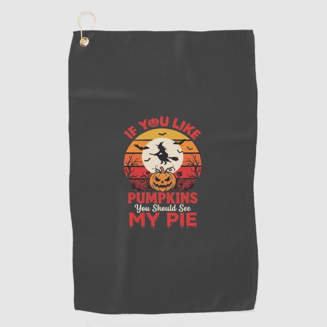 Funny Halloween Pumpkins Pie Design_1 Golf Towel (Front)