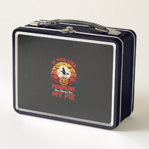 Funny Halloween Pumpkins Pie Design_1 Metal Lunch Box
