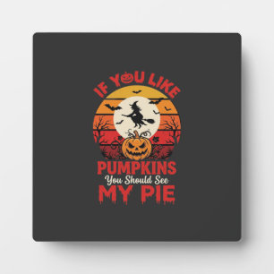 Funny Halloween Pumpkins Pie Design_1 Plaque
