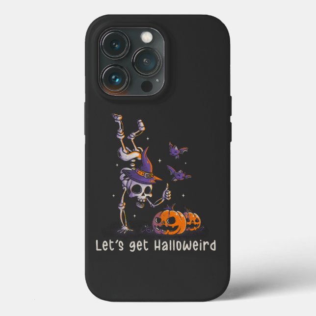 Funny Halloween Quote Let’s get Halloweird Pun Case-Mate iPhone Case (Back)