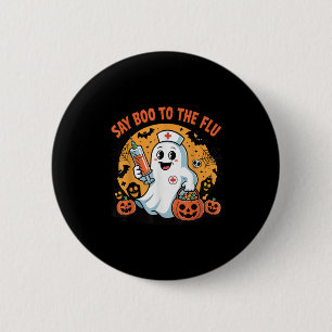 Funny Halloween Quote Say Boo To The Flu Cool Vacc 6 Cm Round Badge
