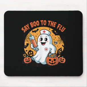 Funny Halloween Quote Say Boo To The Flu Cool Vacc Mouse Mat