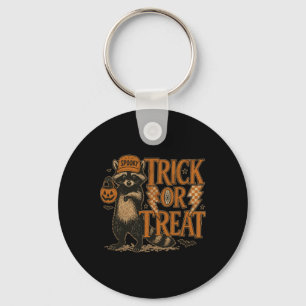 Funny Halloween Racoon Costume Meme Trick Or Fera Key Ring