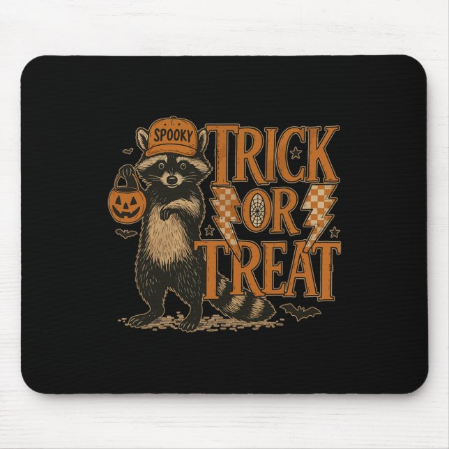 Funny Halloween Racoon Costume Meme Trick Or Fera Mouse Mat (Front)