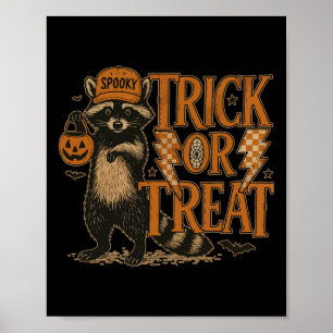 Funny Halloween Racoon Costume Meme Trick Or Fera Poster