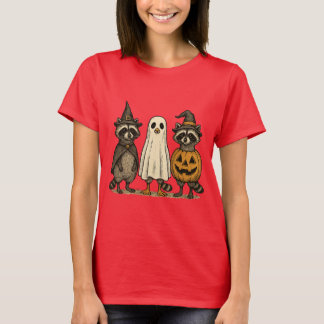 Funny Halloween Racoon cute boo T-Shirt