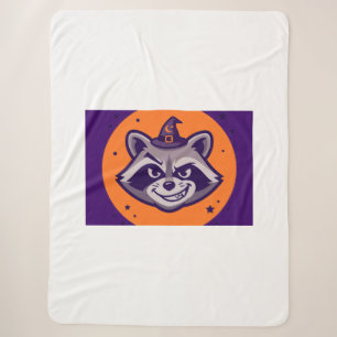 Funny Halloween Racoon Witch Blanket