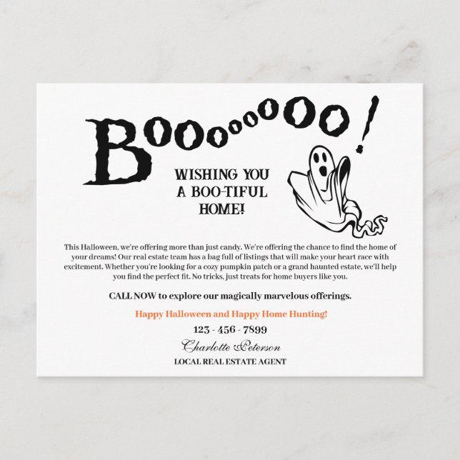 Funny  Halloween Real Estate Holiday Postcard (Front)