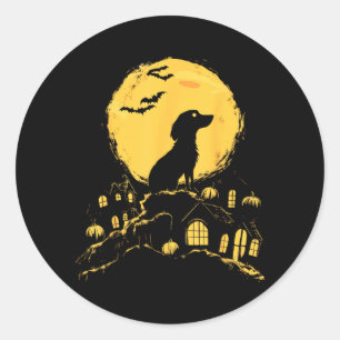 Funny Halloween Sausage Dog T-Shirt1 Classic Round Sticker