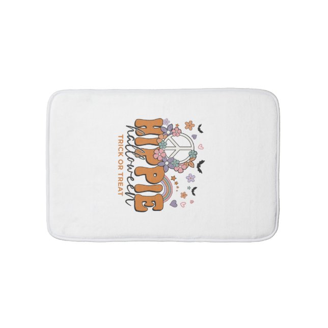 Funny Halloween saying Hippie Halloween Bath Mat (Front)