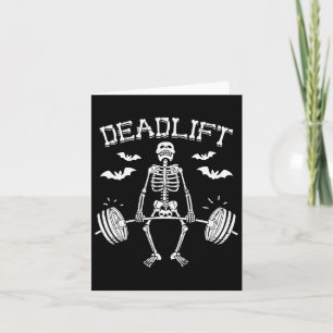 Funny Halloween Saying Skeleton Barbell Gym Workou Card