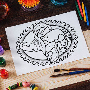Funny Halloween Scorpion Colouring Page Poster