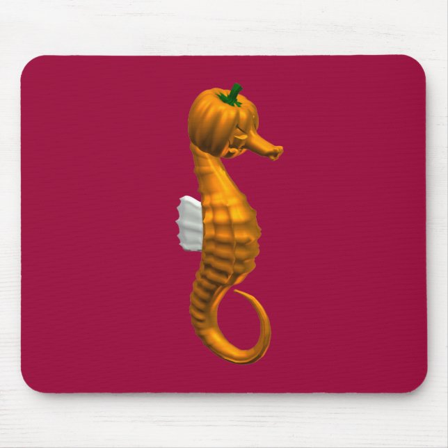 Funny Halloween Seahorse Mouse Mat (Front)