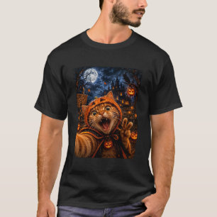 Funny Halloween Selfie Cat T-Shirt