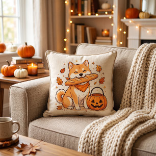 Funny Halloween Shiba Inu Dog Baguette Bread Pillo Cushion