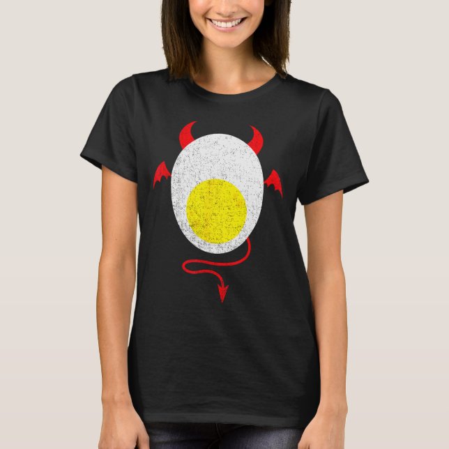 Funny Halloween Shirt Devil Egg Yolk Food Lover La (Front)